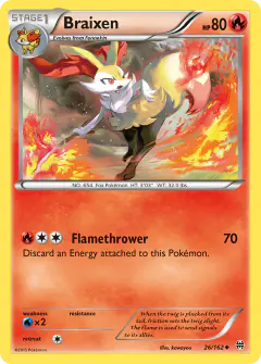 Braixen 26/162 Uncommon card from BREAKthrough