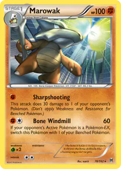 Marowak 78/162 Rare card from BREAKthrough