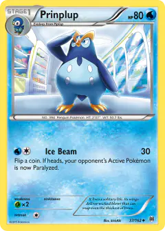 Prinplup 37/162 Uncommon card from BREAKthrough