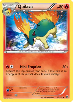 Quilava 19/162 Uncommon card from BREAKthrough