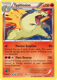 Typhlosion 20/162 Rare Holo card from BREAKthrough