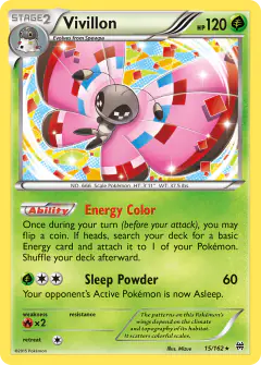 Vivillon 15/162 Rare Holo card from BREAKthrough
