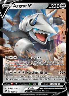 Aggron V 096/172 Rare Holo V card from Brilliant Stars
