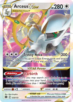 Arceus VSTAR 123/172 Rare Holo VSTAR card from Brilliant Stars