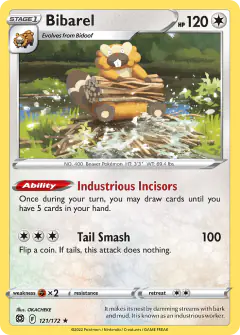 Bibarel 121/172 Rare Holo card from Brilliant Stars