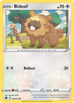Bidoof 120/172 Common card from Brilliant Stars