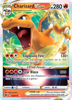 Charizard VSTAR 018/172 Rare Holo VSTAR card from Brilliant Stars