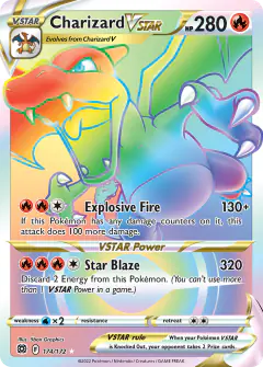 Charizard VSTAR 174/172 Rare Rainbow card from Brilliant Stars