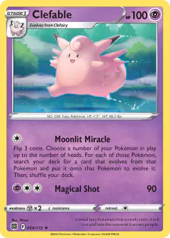 Clefable 054/172 Rare card from Brilliant Stars