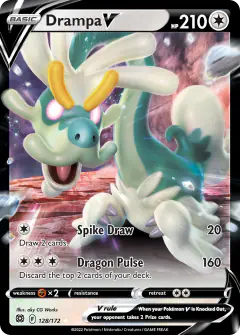 Drampa V 128/172 Rare Holo V card from Brilliant Stars