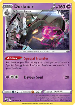 Dusknoir 062/172 Rare Holo card from Brilliant Stars