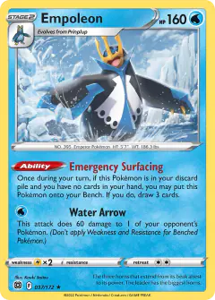 Empoleon 037/172 Rare Holo card from Brilliant Stars