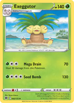 Exeggutor 002/172 Uncommon card from Brilliant Stars