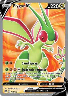 Flygon V 164/172 Rare Ultra card from Brilliant Stars