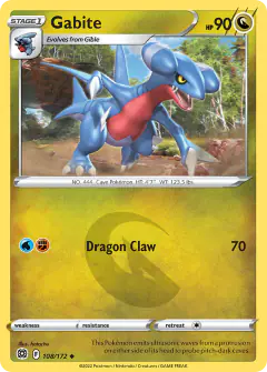 Gabite 108/172 Uncommon card from Brilliant Stars