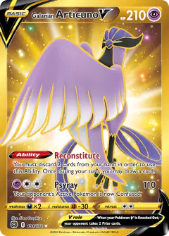 Galarian Articuno V 181/172 Rare Secret card from Brilliant Stars