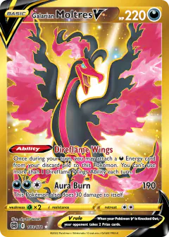 Galarian Moltres V 183/172 Rare Secret card from Brilliant Stars