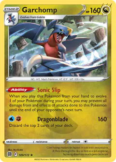 Garchomp 109/172 Rare Holo card from Brilliant Stars
