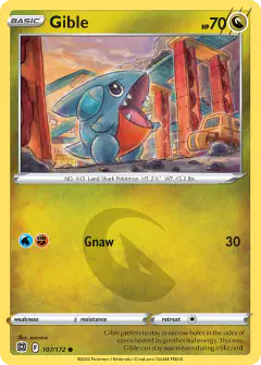 Gible 107/172 Common card from Brilliant Stars