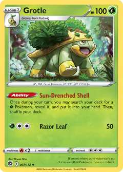 Grotle 007/172 Uncommon card from Brilliant Stars