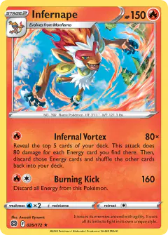 Infernape 026/172 Rare Holo card from Brilliant Stars