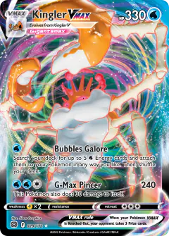 Kingler VMAX 029/172 Rare Holo VMAX card from Brilliant Stars