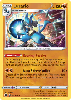 Lucario 079/172 Rare Holo card from Brilliant Stars