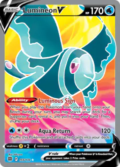 Lumineon V 155/172 Rare Ultra card from Brilliant Stars
