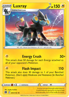 Luxray 051/172 Rare card from Brilliant Stars
