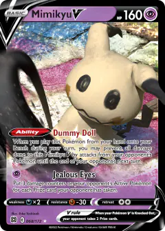 Mimikyu V 068/172 Rare Holo V card from Brilliant Stars