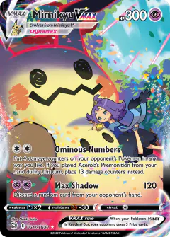 Mimikyu VMAX TG17/TG30 Rare Holo VMAX card from Brilliant Stars