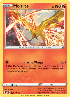 Moltres 021/172 Rare Holo card from Brilliant Stars