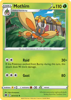 Mothim 011/172 Rare card from Brilliant Stars
