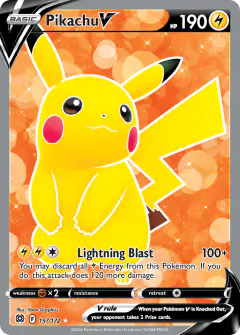Pikachu V 157/172 Rare Ultra card from Brilliant Stars