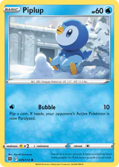 Piplup 035/172 Common card from Brilliant Stars