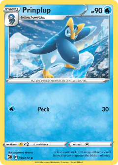 Prinplup 036/172 Uncommon card from Brilliant Stars