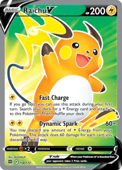 Raichu V 158/172 Rare Ultra card from Brilliant Stars