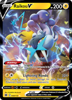 Raikou V 048/172 Rare Holo V card from Brilliant Stars