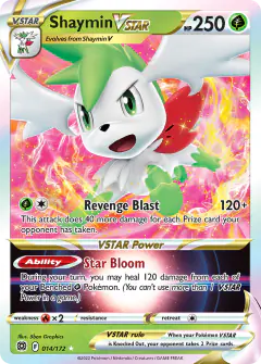 Shaymin VSTAR 014/172 Rare Holo VSTAR card from Brilliant Stars
