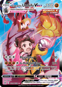 Single Strike Urshifu VMAX TG19/TG30 Rare Holo VMAX card from Brilliant Stars