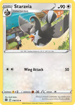 Staravia 118/172 Uncommon card from Brilliant Stars