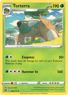 Torterra 008/172 Rare Holo card from Brilliant Stars