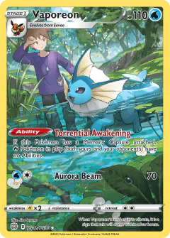 Vaporeon TG02/TG30 Trainer Gallery Rare Holo card from Brilliant Stars