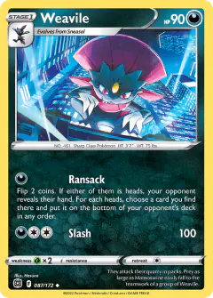 Weavile 087/172 Uncommon card from Brilliant Stars