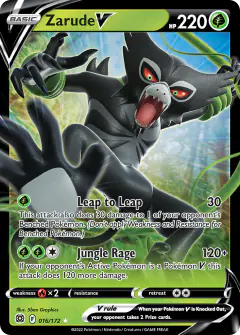 Zarude V 016/172 Rare Holo V card from Brilliant Stars