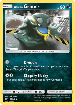 Alolan Grimer 83/147 Common card from Burning Shadows