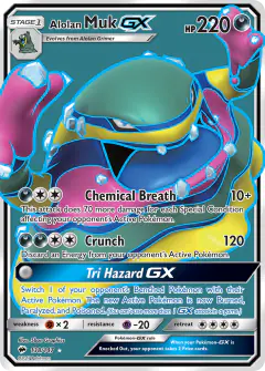 Alolan Muk-GX 138/147 Rare Ultra card from Burning Shadows