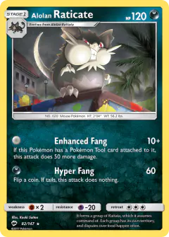 Alolan Raticate 82/147 Rare card from Burning Shadows
