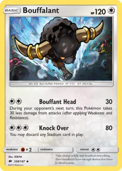 Bouffalant 108/147 Uncommon card from Burning Shadows
