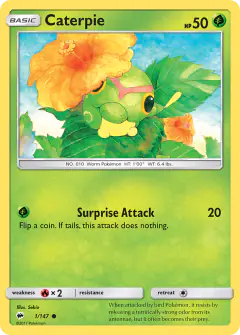 Caterpie 1/147 Common card from Burning Shadows